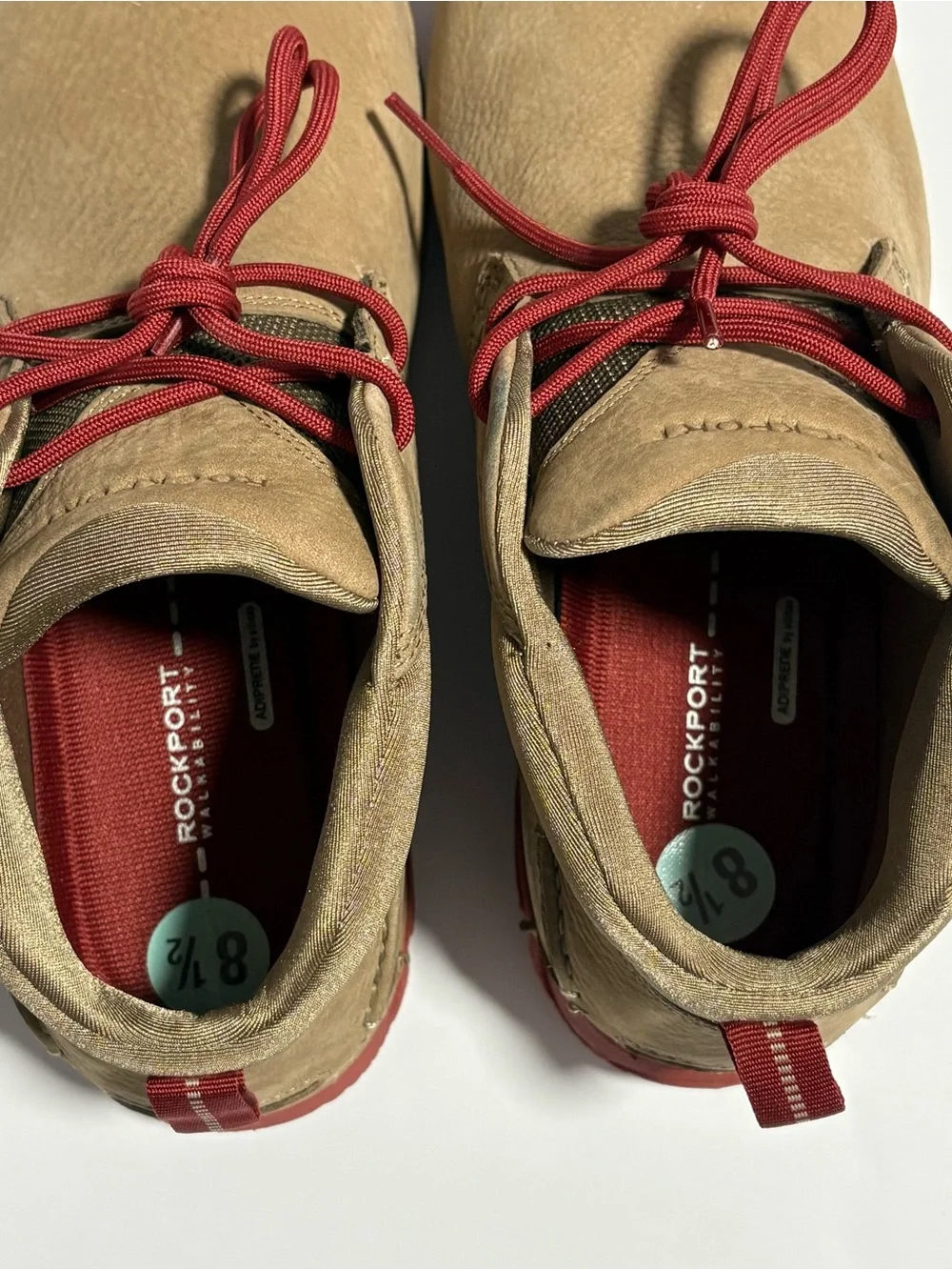 Rockport Men’s Chukka Shoes in Tan with Red Laces